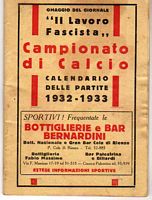 Calendario 1932/33 con pubblicit di Bernardini